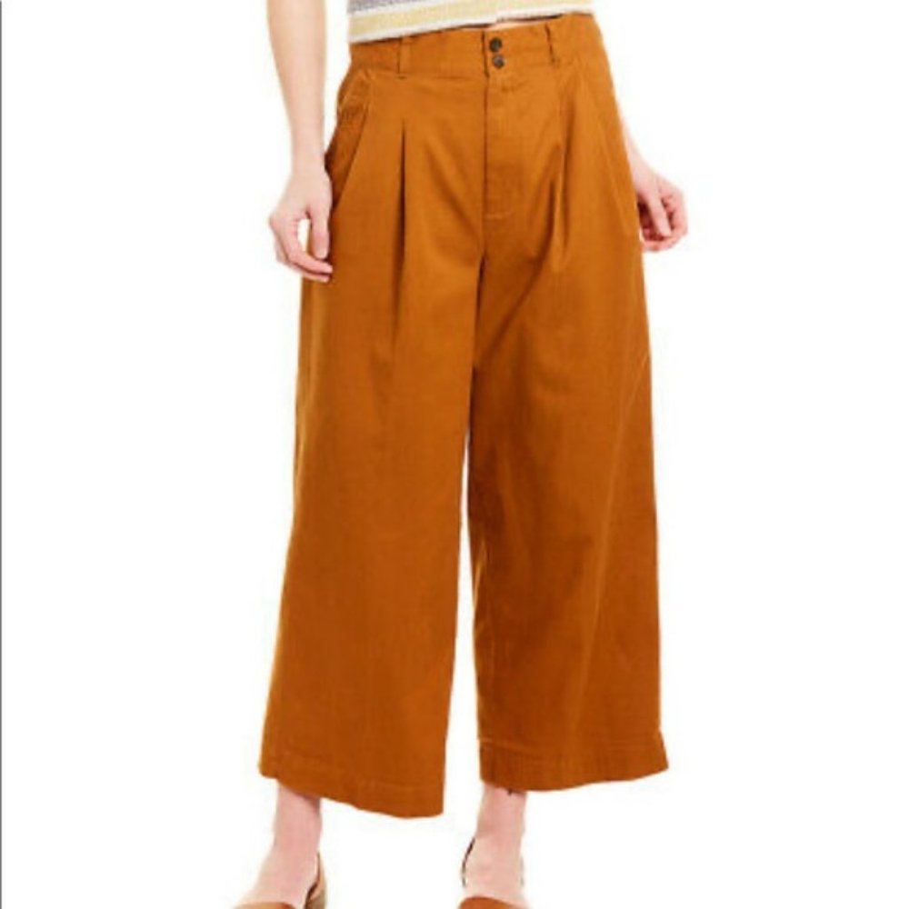 NWT- Madewell Wide Leg Pleated Pants- burnt orange